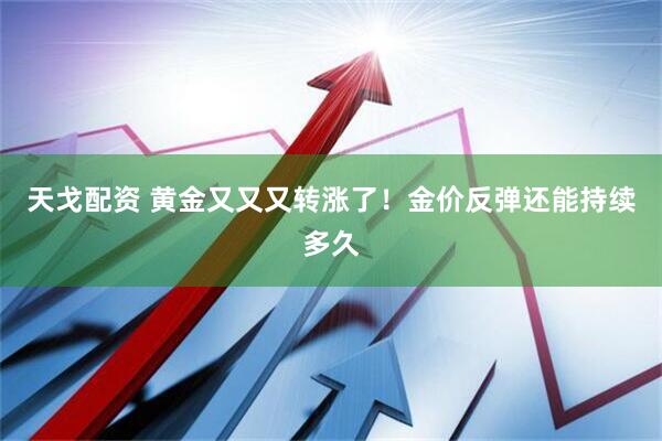 天戈配资 黄金又又又转涨了！金价反弹还能持续多久
